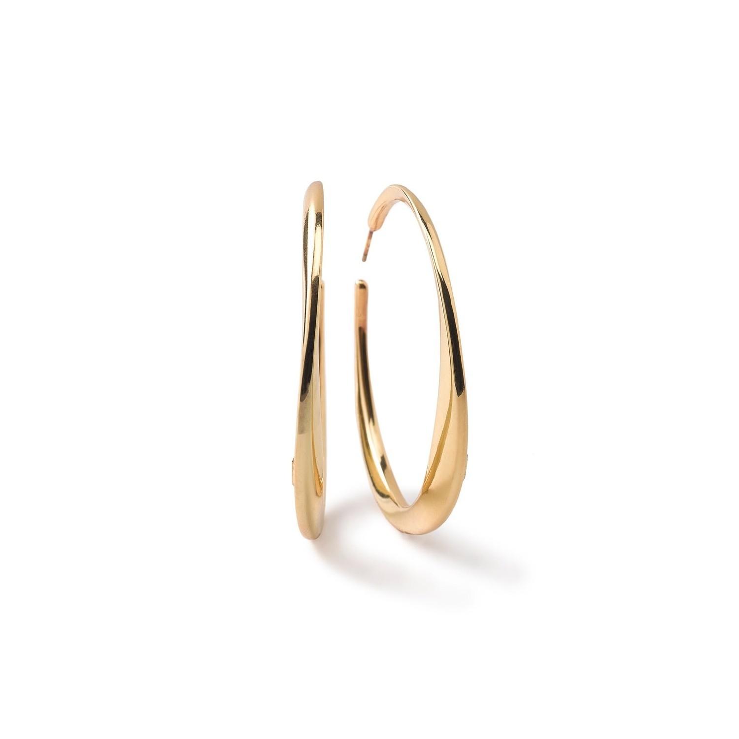 Ippolita Classico Large Yellow Gold Twisted Hoop Earrings