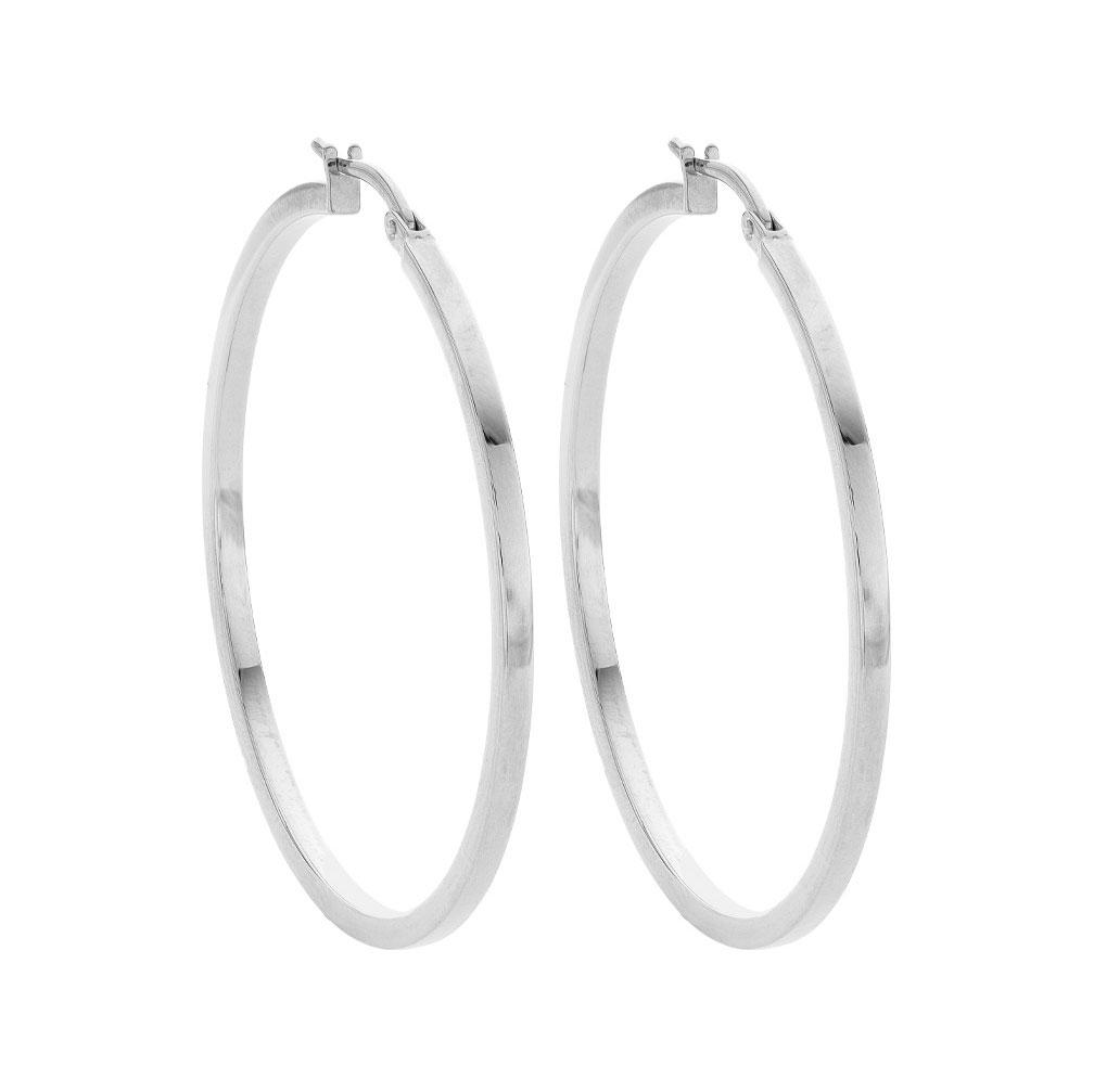 White Gold 44mm Hoop Earrings