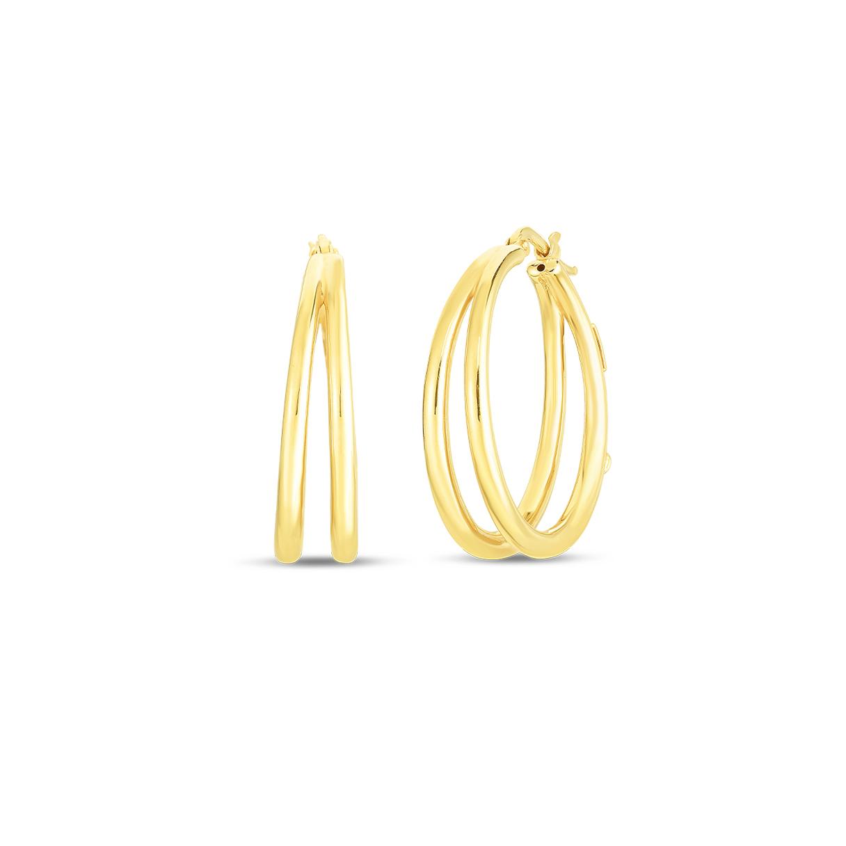 Roberto Coin 18K Yellow Gold Double Hoop Earrings 0