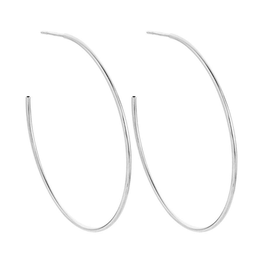 43mm Ultra Thin White Gold Hoop Earrings 0