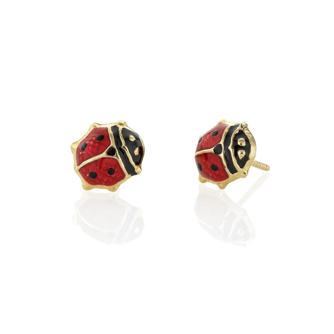 Child's Ladybug Enamel Earrings