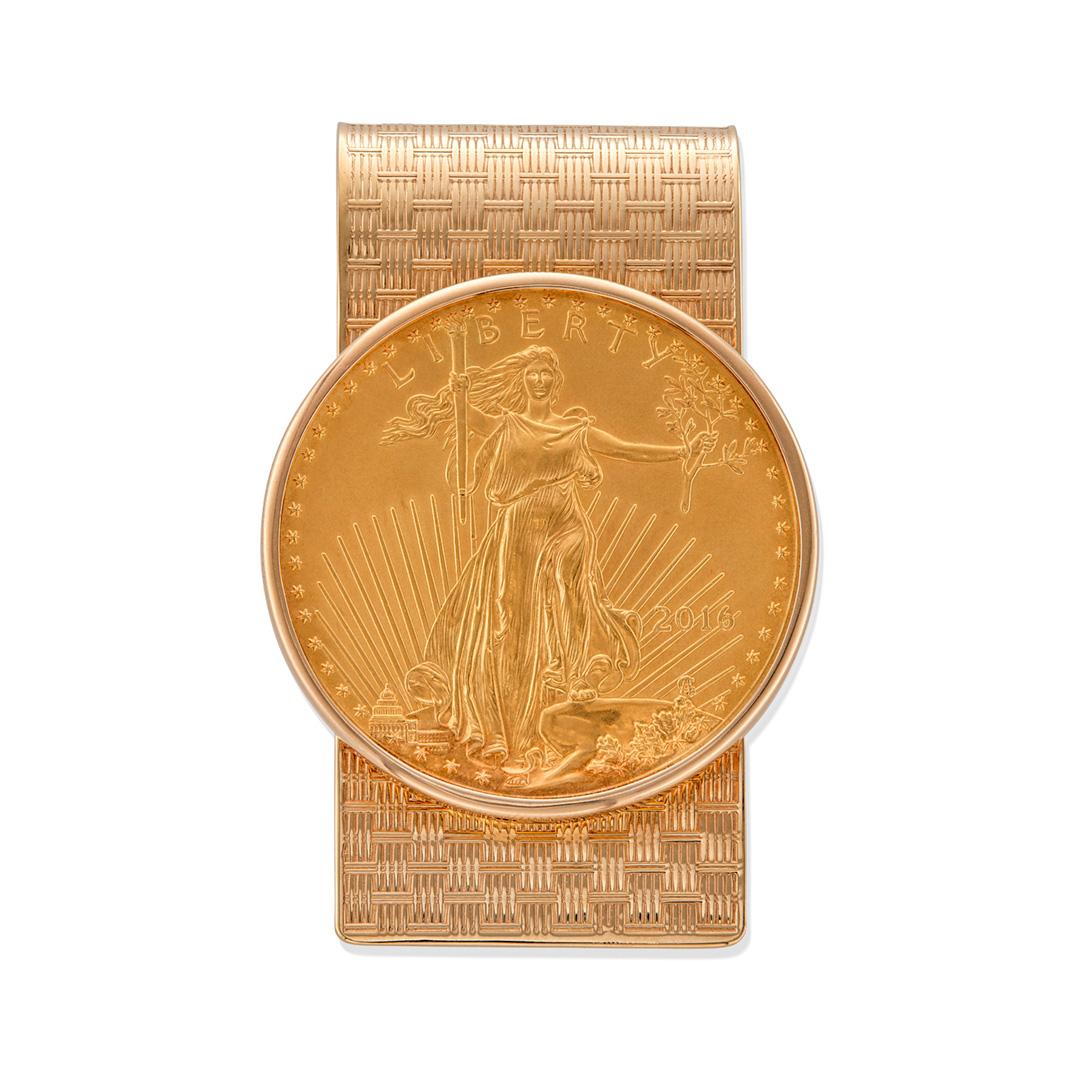 Yellow Gold 2016 Fifty-Dollar Coin Money Clip