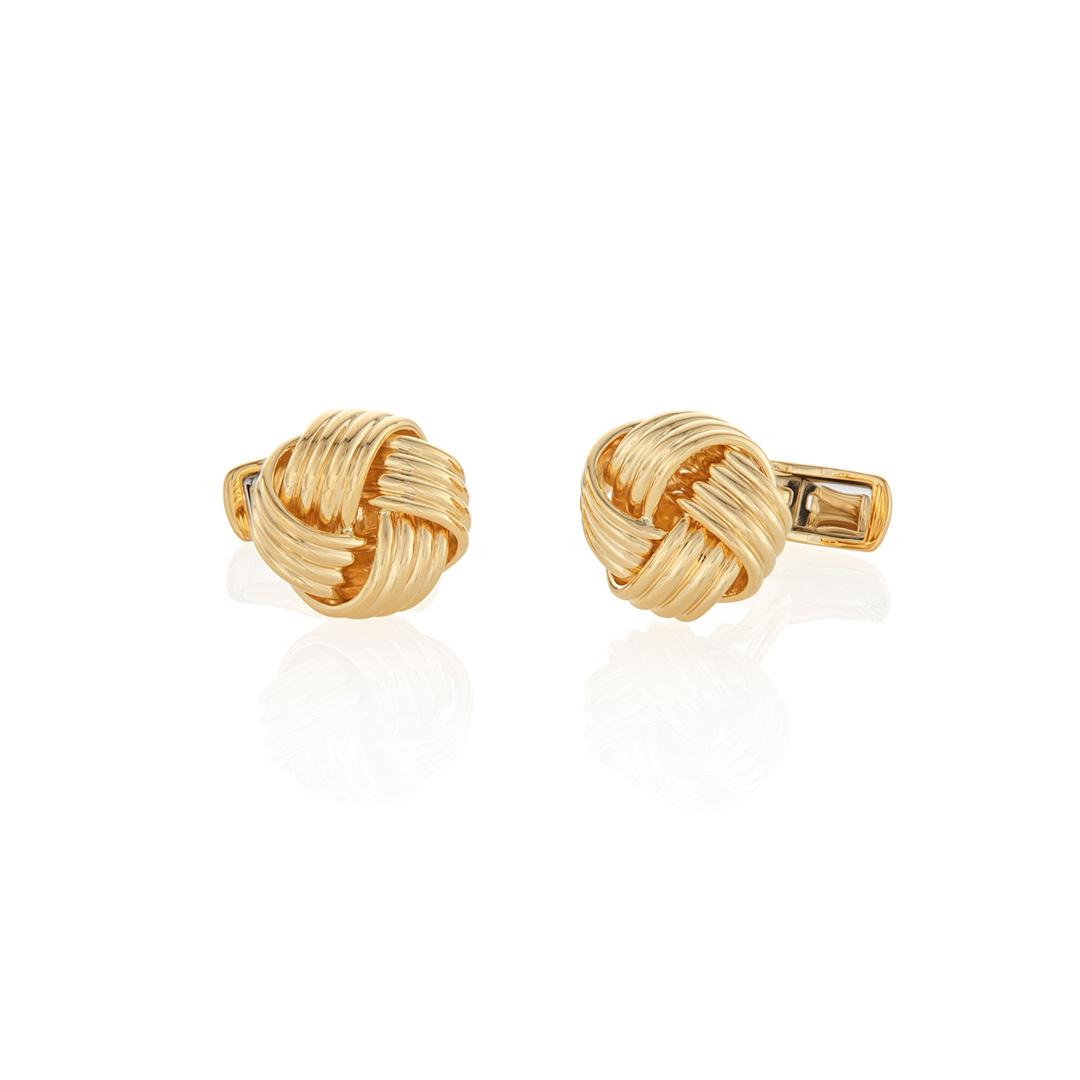 Yellow Gold Love Knot Cuff Links 0