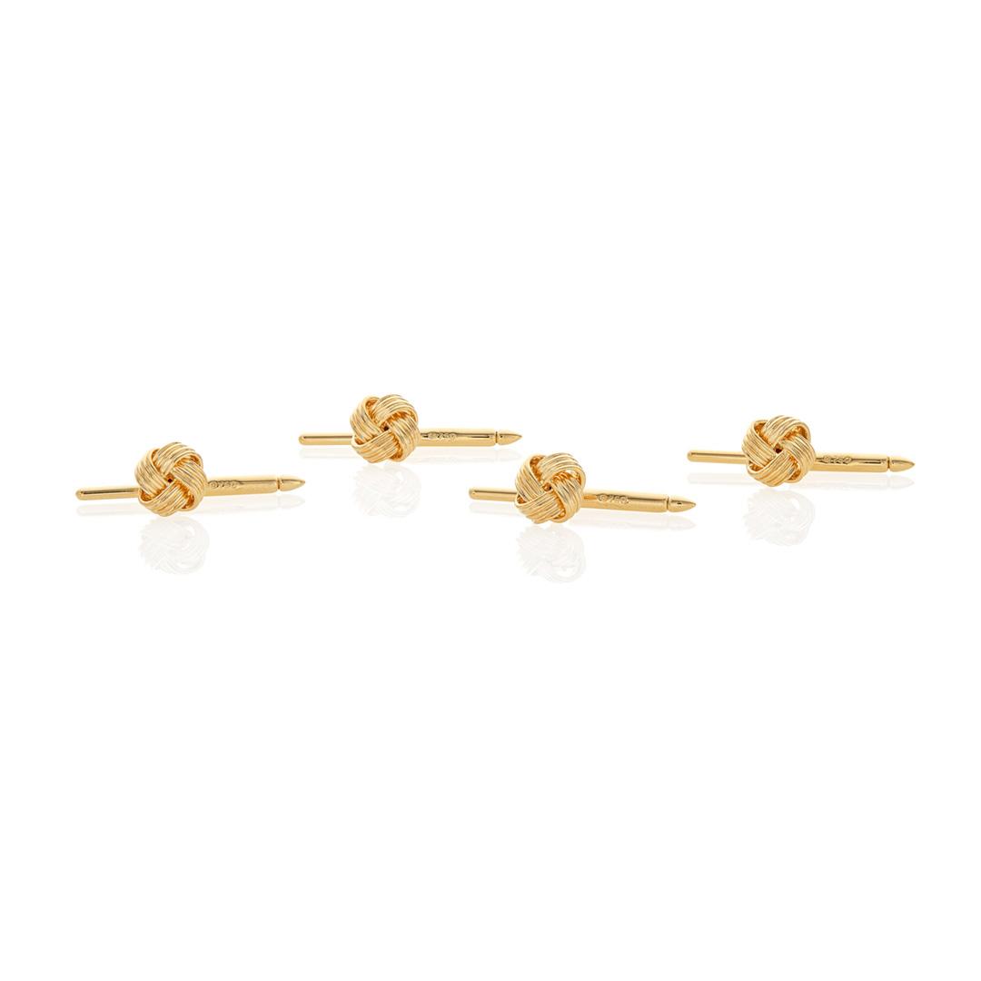Yellow Gold Love Knot Four-Piece Stud Set 0