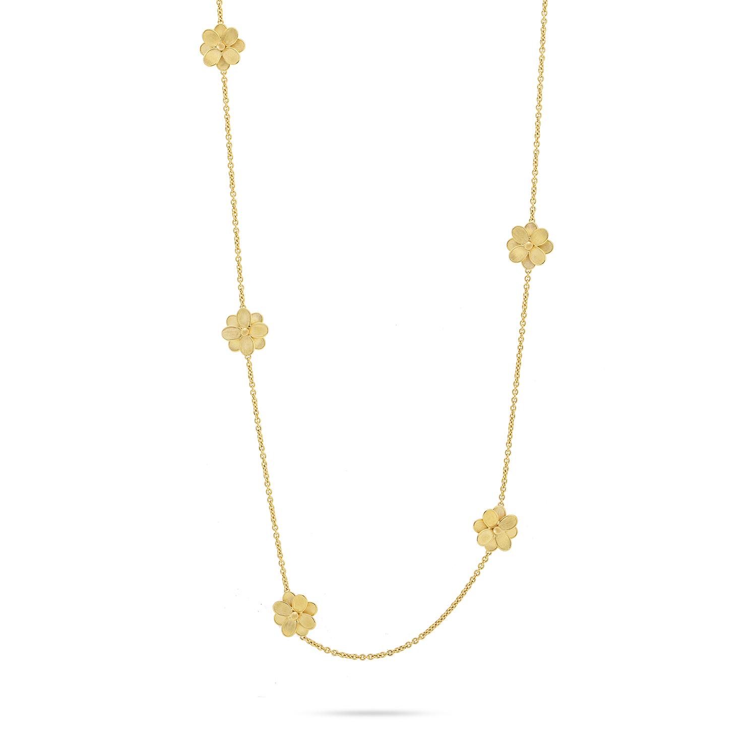 Marco Bicego Yellow Gold Lunaria Petali 36 inch Flower Station Necklace
