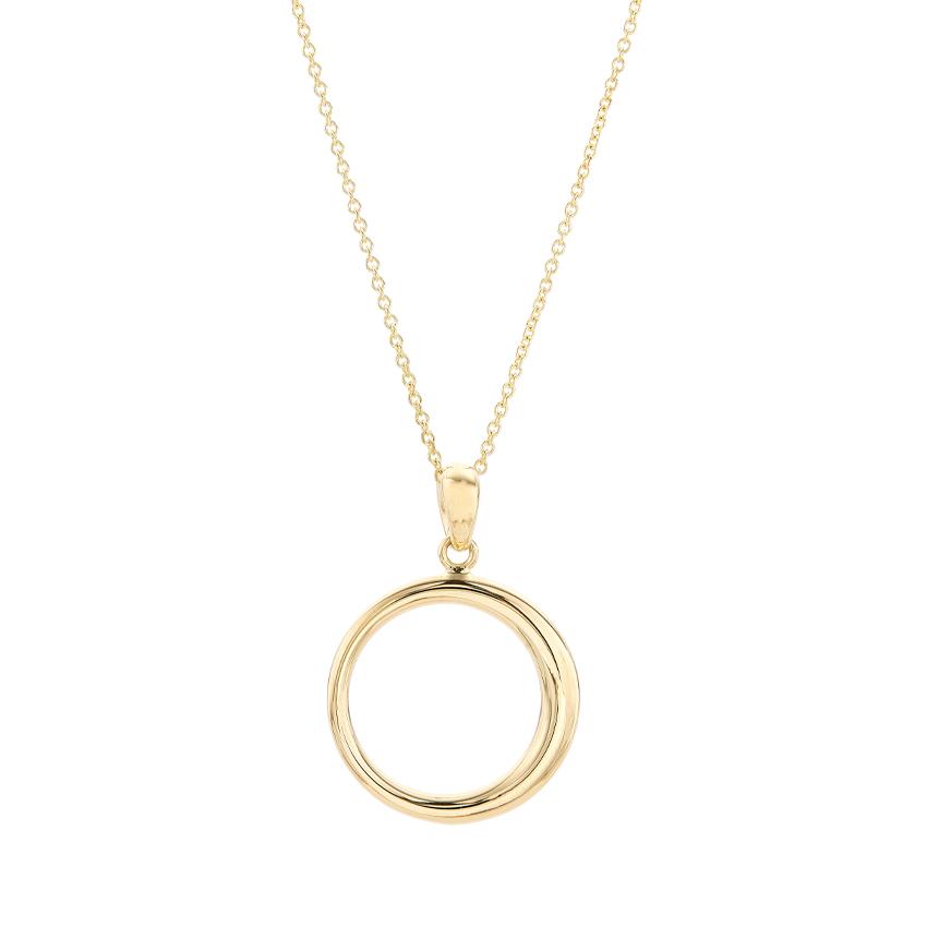 Polished Open Circle Pendant Necklace 0