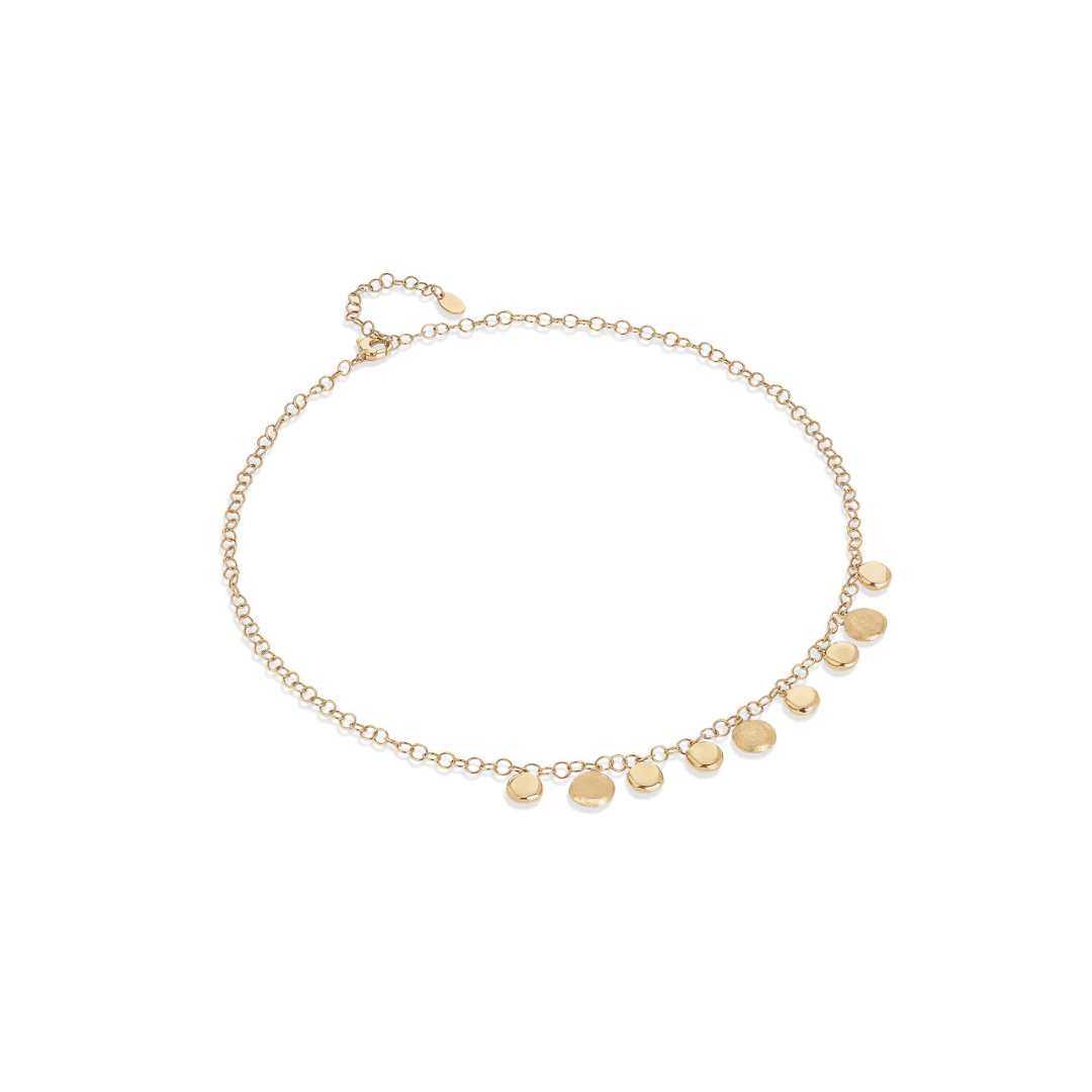 Marco Bicego Jaipur Collection 18K Yellow Gold Engraved and Polished Charm Half-Collar Necklace