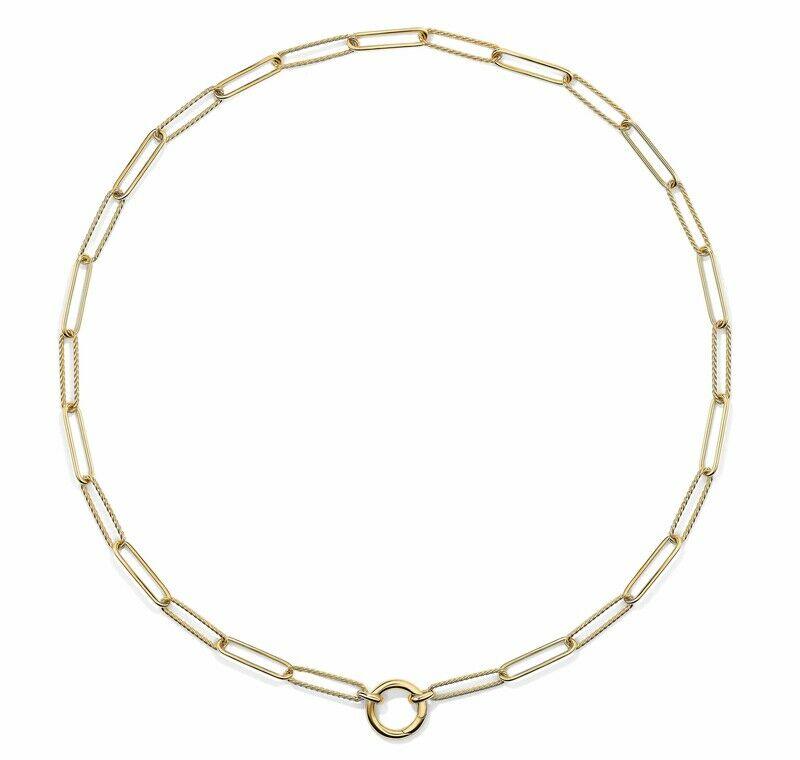 David Yurman DY Madison Elongated Chain Necklace in 18k Yellow Gold