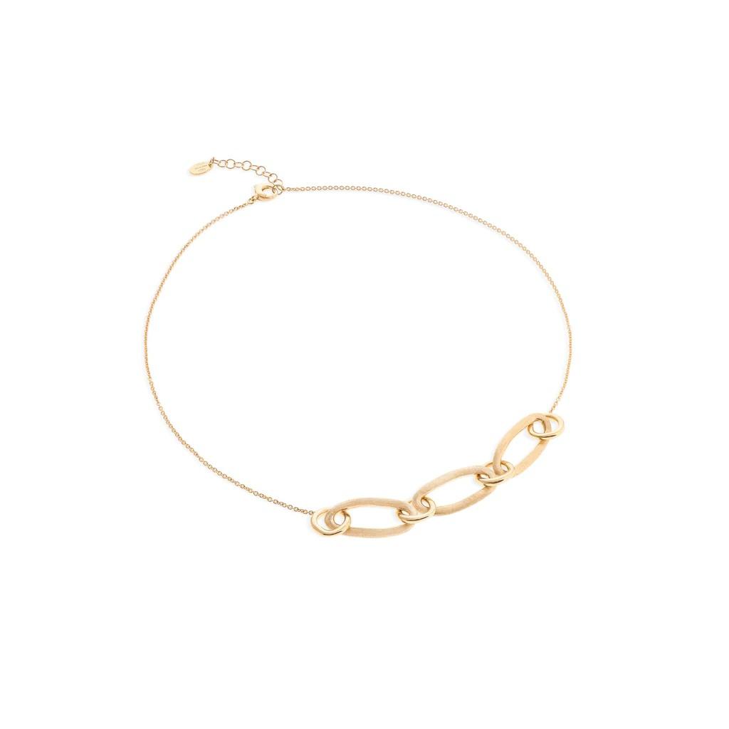 Marco Bicego Jaipur Link Collection 18K Yellow Gold Mixed Link Half Collar Necklace