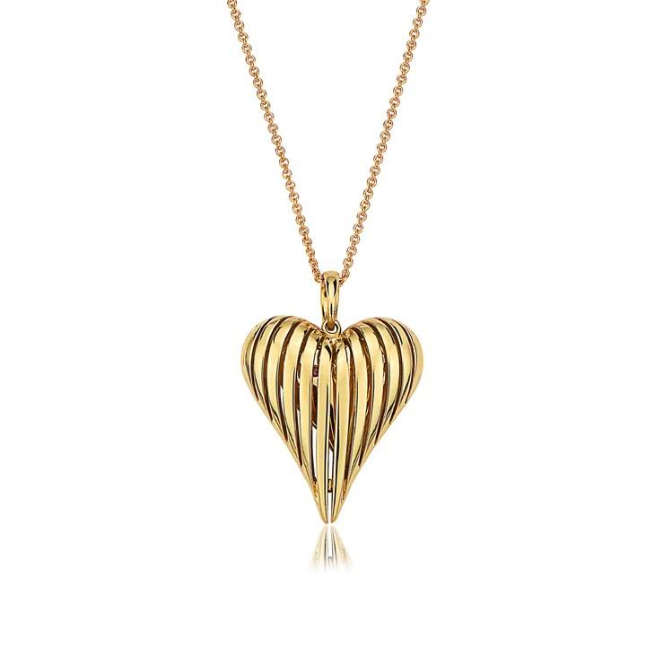 Charles Krypell Large Yellow Gold Angel Heart Necklace