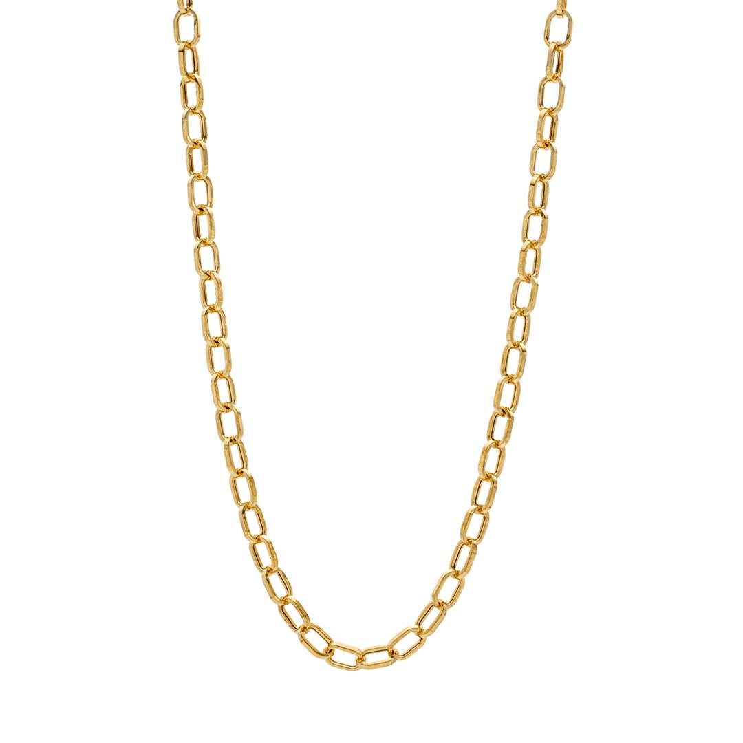 Oval Link Yellow Gold Chain Necklace 0