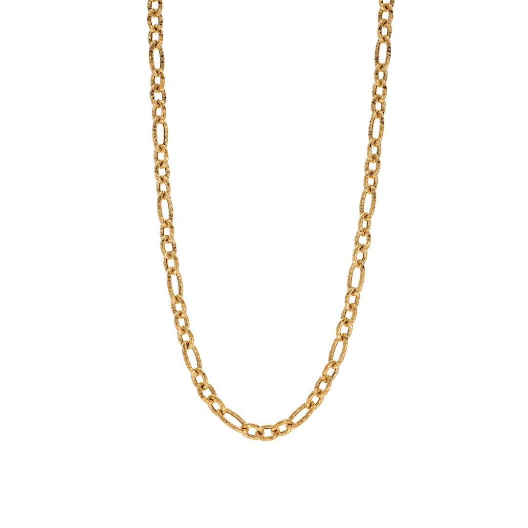 Diamond-Cut Oval Link Yellow Gold Chain Necklace 0