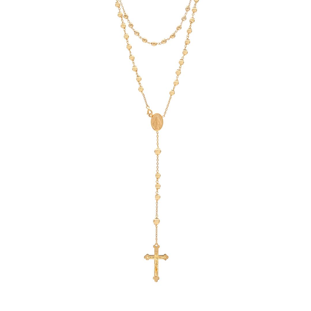 Rosary Bead Necklace in 18k Yellow Gold