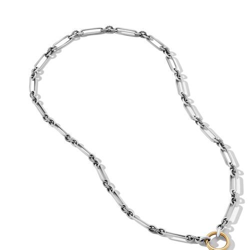 David Yurman Lexington Chain Necklace with 18k Yellow Gold Center Circle Link, 20 inches