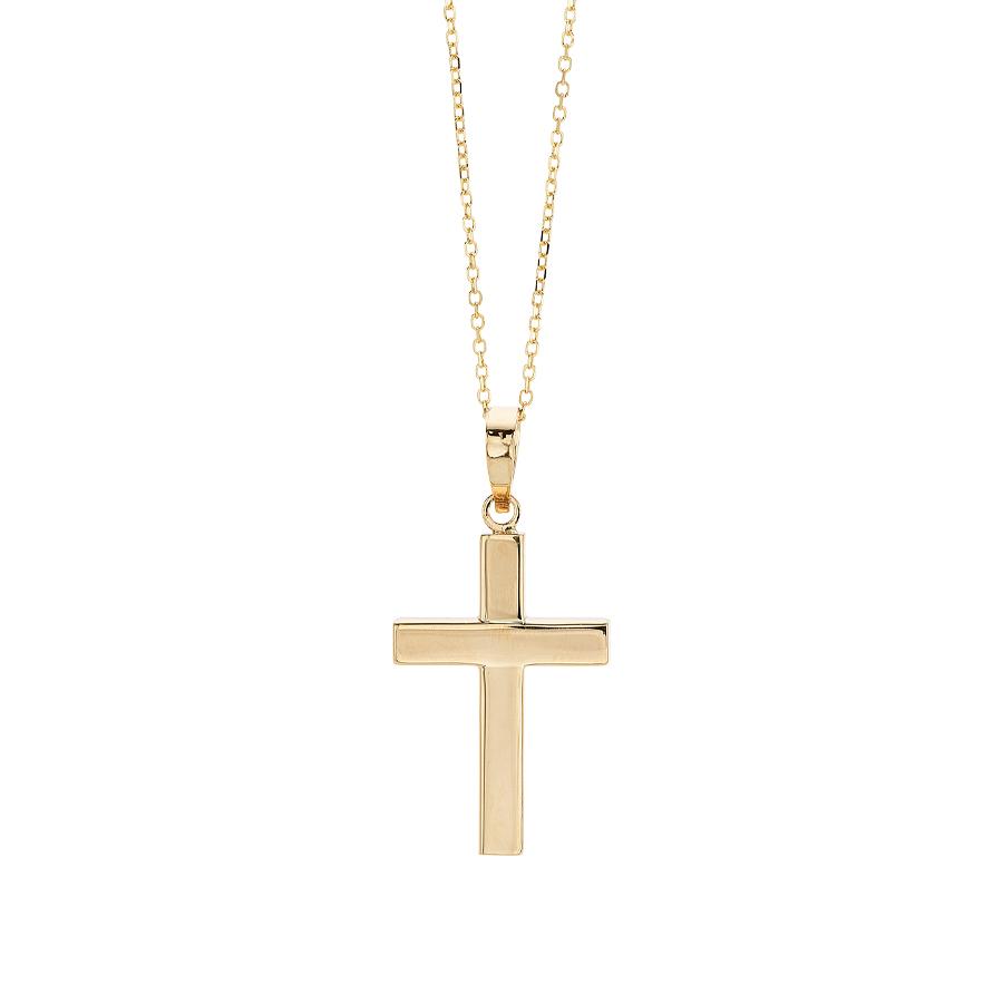18" Polished Cross Necklace