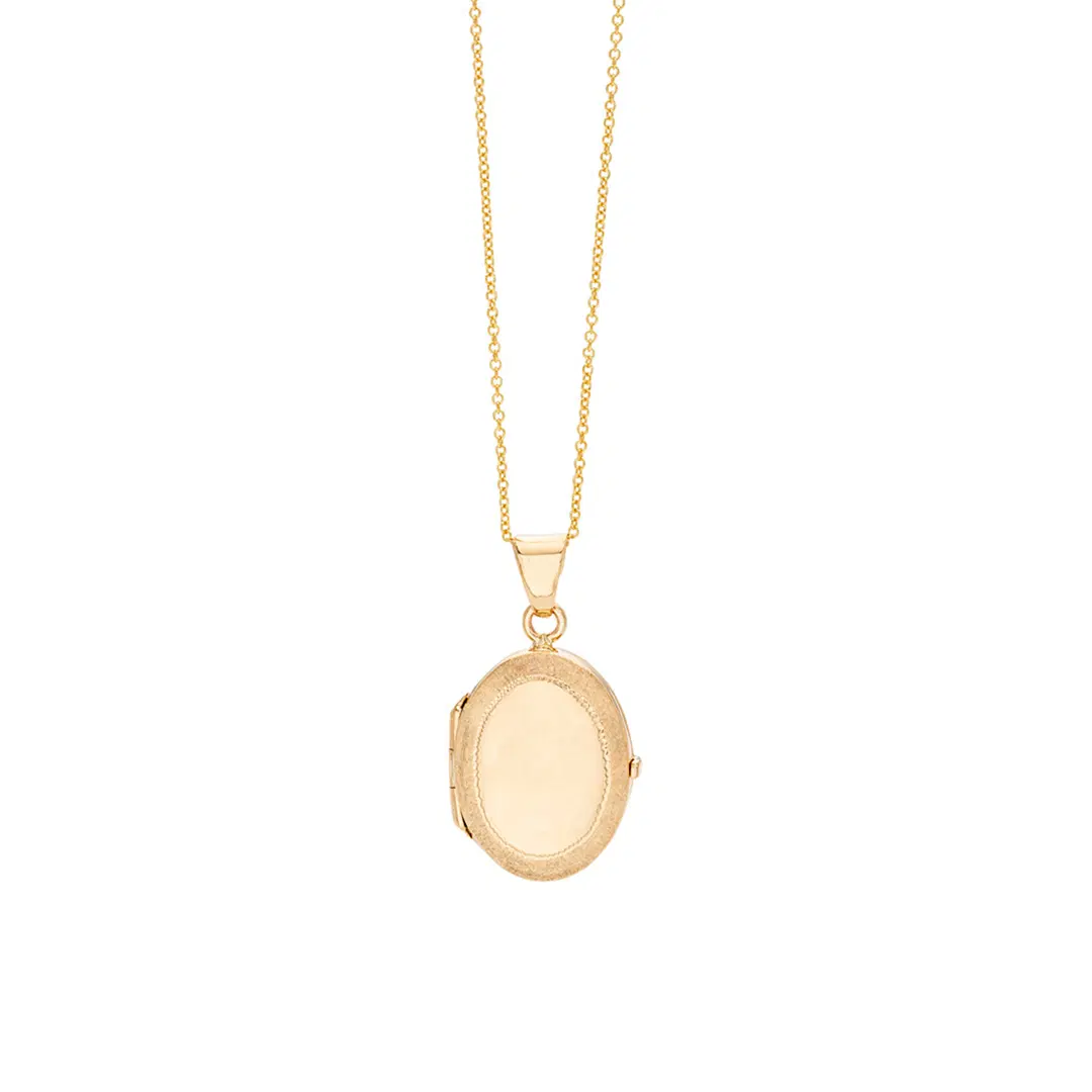 Yellow Gold Oval Locket Necklace