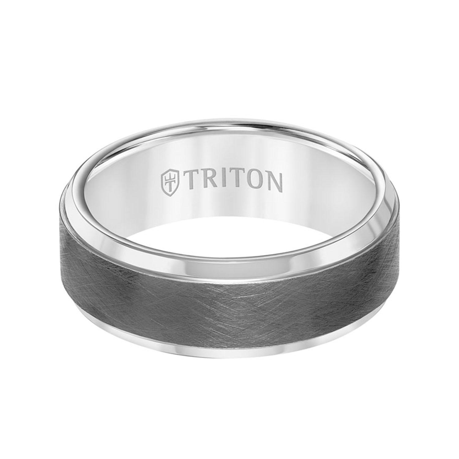 Gents Triton Tungsten Band with Crystalline Finish 0