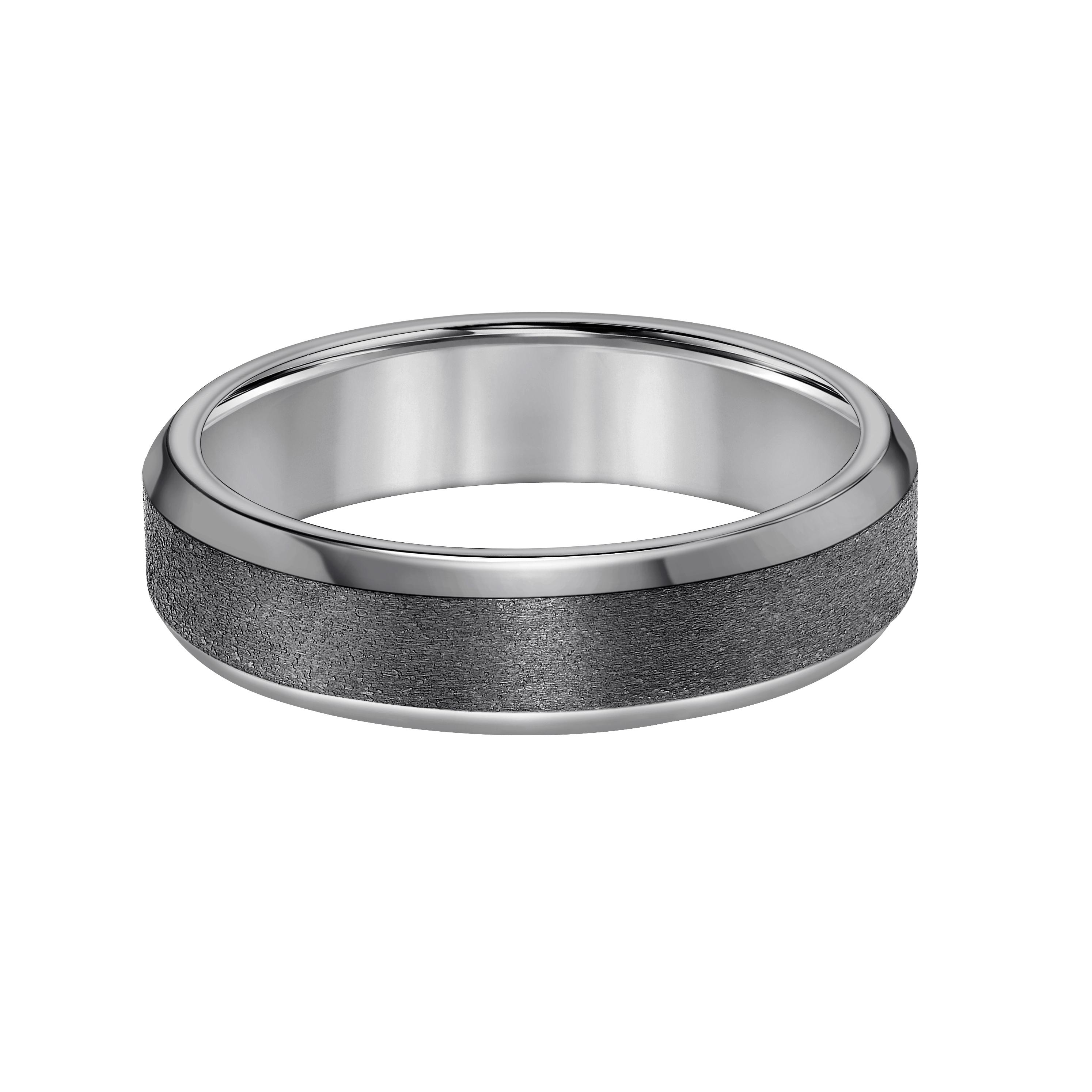 Gents 6mm Tantalum Comfort Fit Band with Beveled Edges 0
