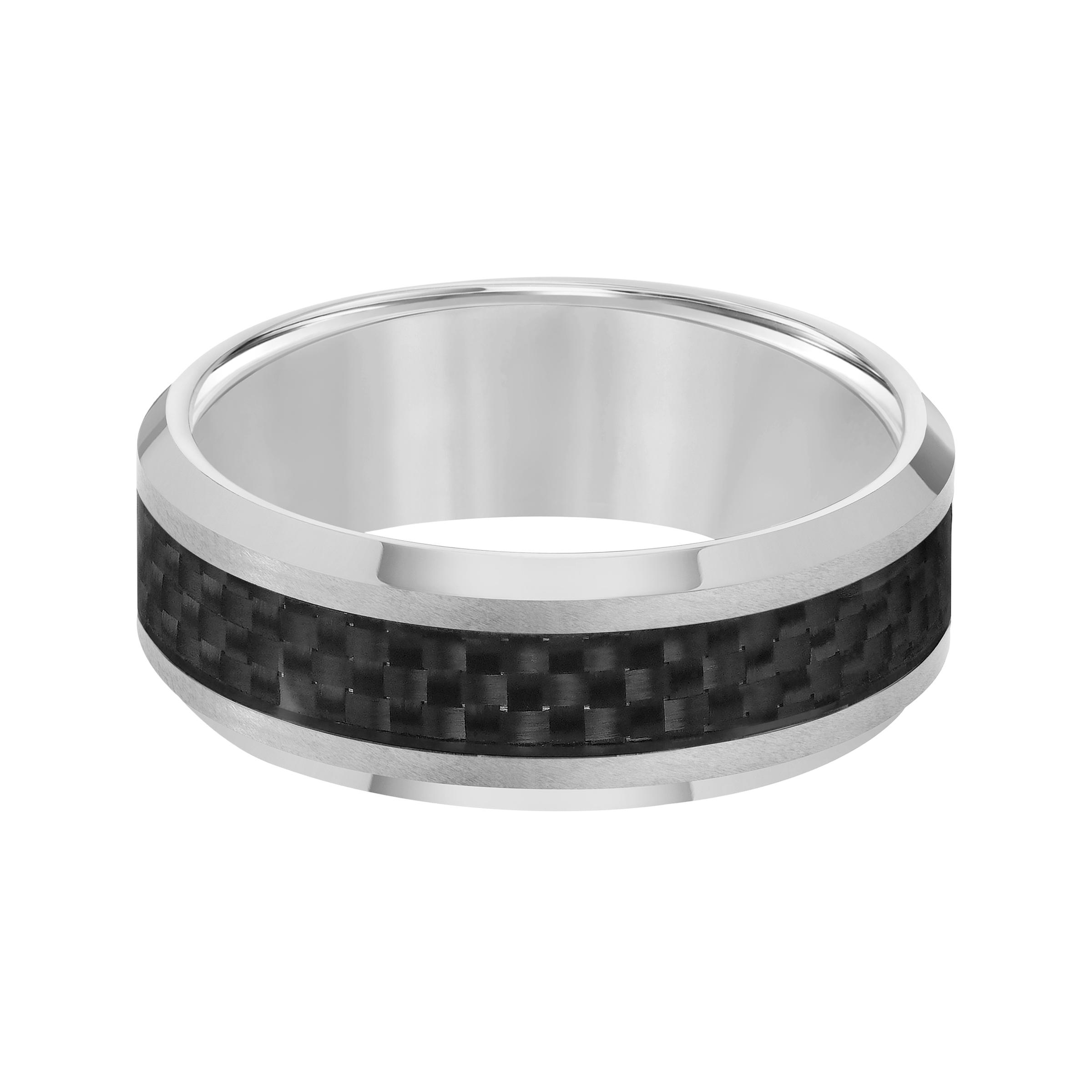 Gents Tungsten and Carbon Fiber Wedding Band 0