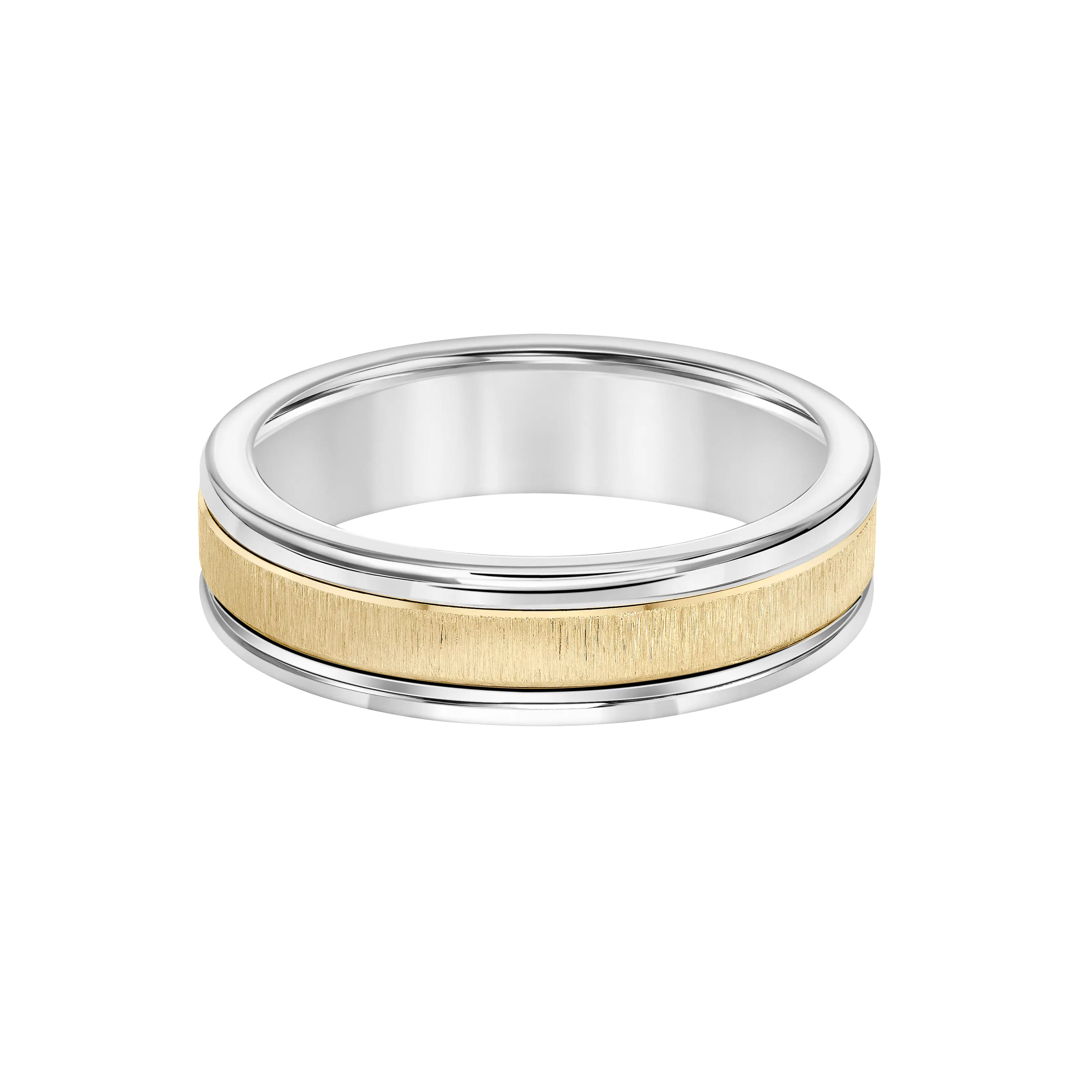 Gents Tungsten and Yellow Gold Wedding Band