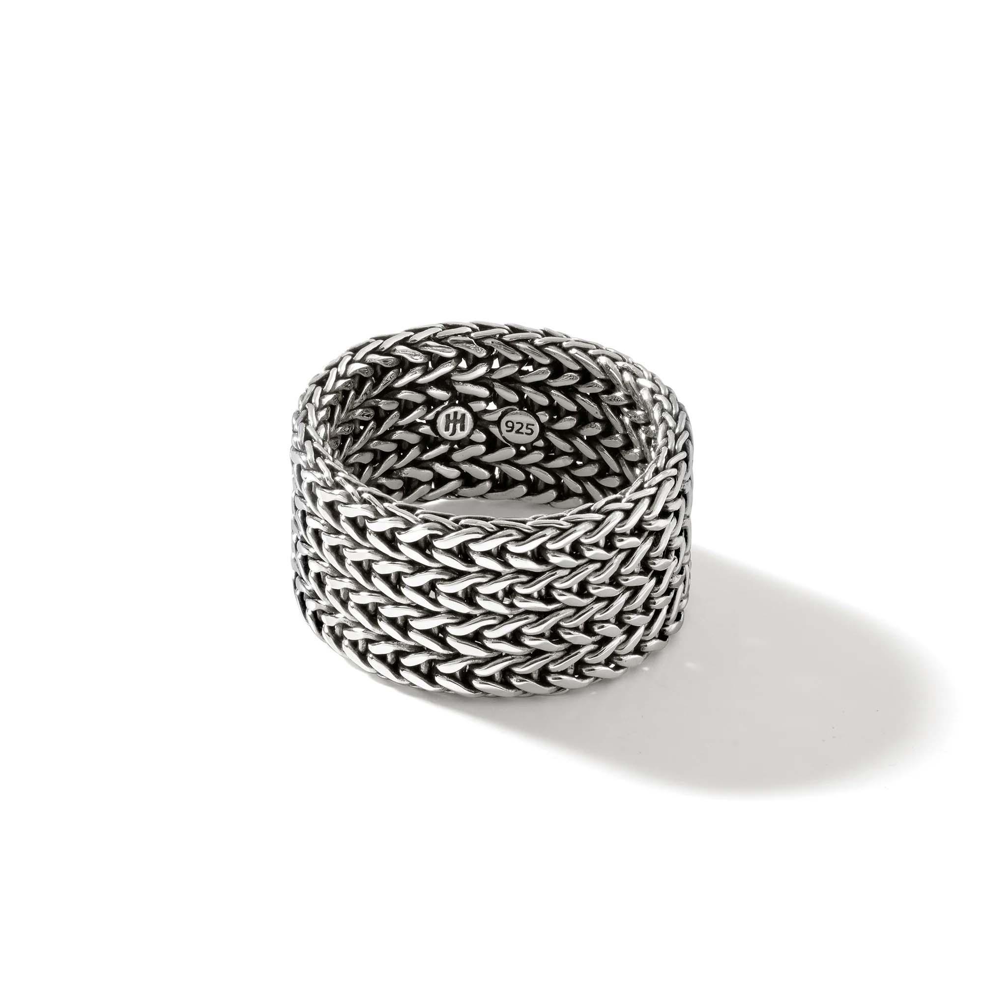 John Hardy Rata 12mm Chain Ring in Sterling Silver 0