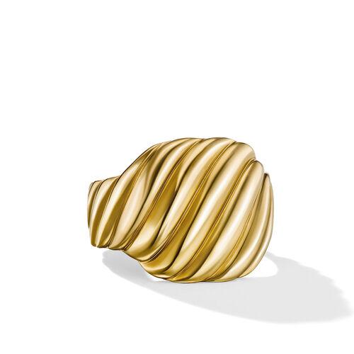 David Yurman Sculpted Cable Contour Ring in 18K Yellow Gold