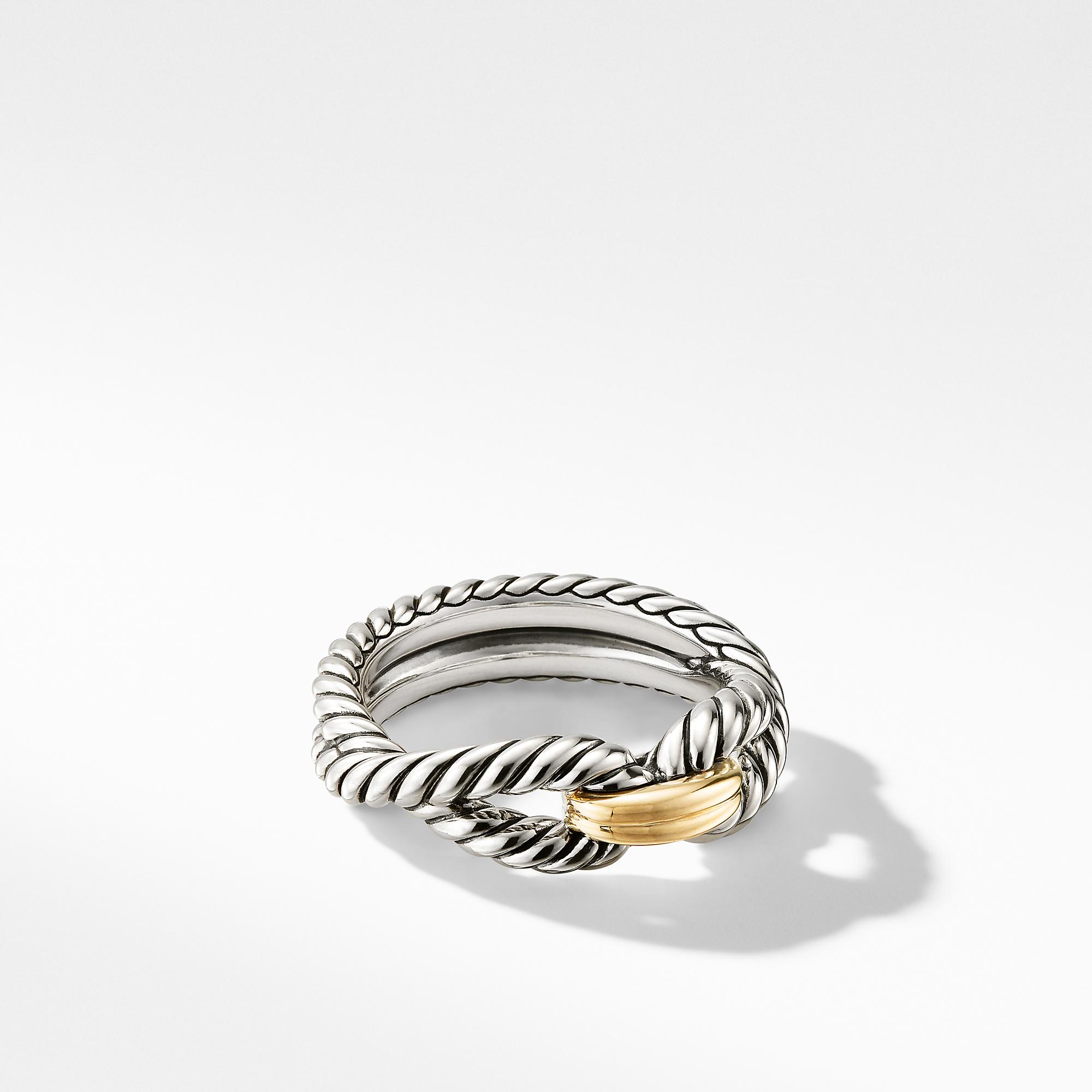 David Yurman Cable Loop Ring with 18K Gold, Size 8