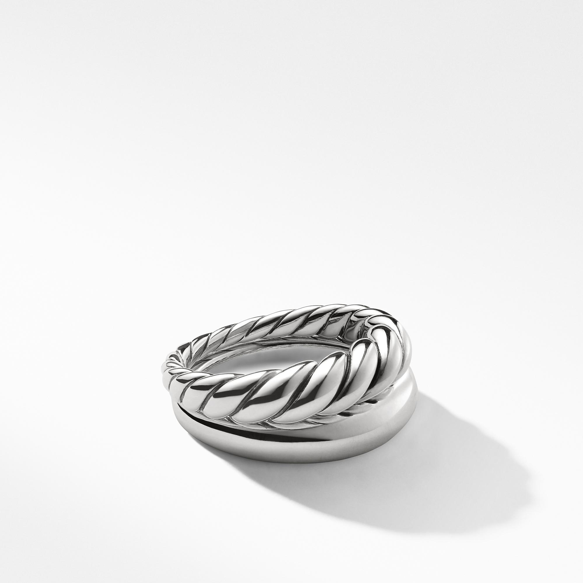 David Yurman Pure Form Sterling Silver Ring Stack Duo, size 6