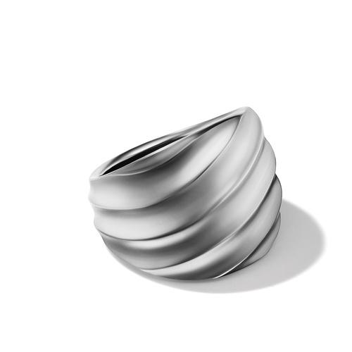 David Yurman Cable Edge Saddle Ring in Recycled Sterling Silver, size 7
