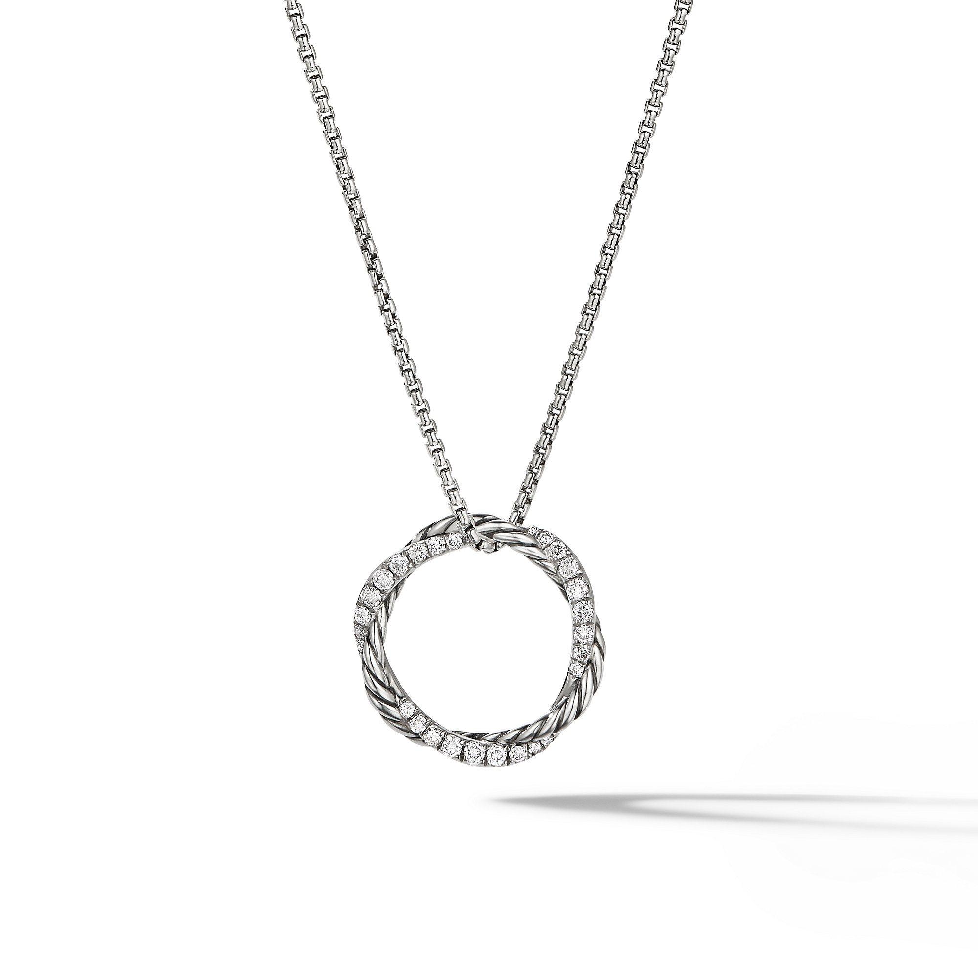 David Yurman Petite Infinity Pendant Necklace with Pave Diamonds