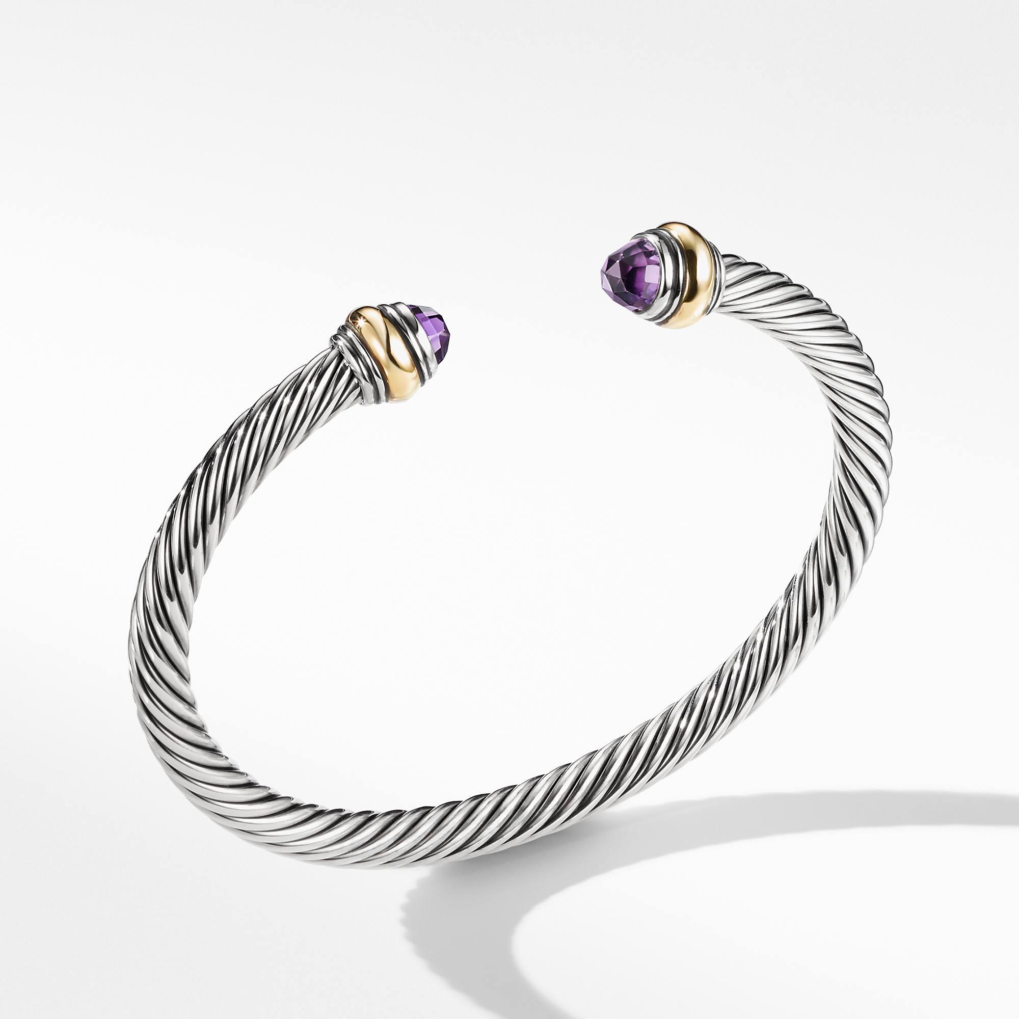 David Yurman Cable Classic Bracelet with Amethyst and Gold