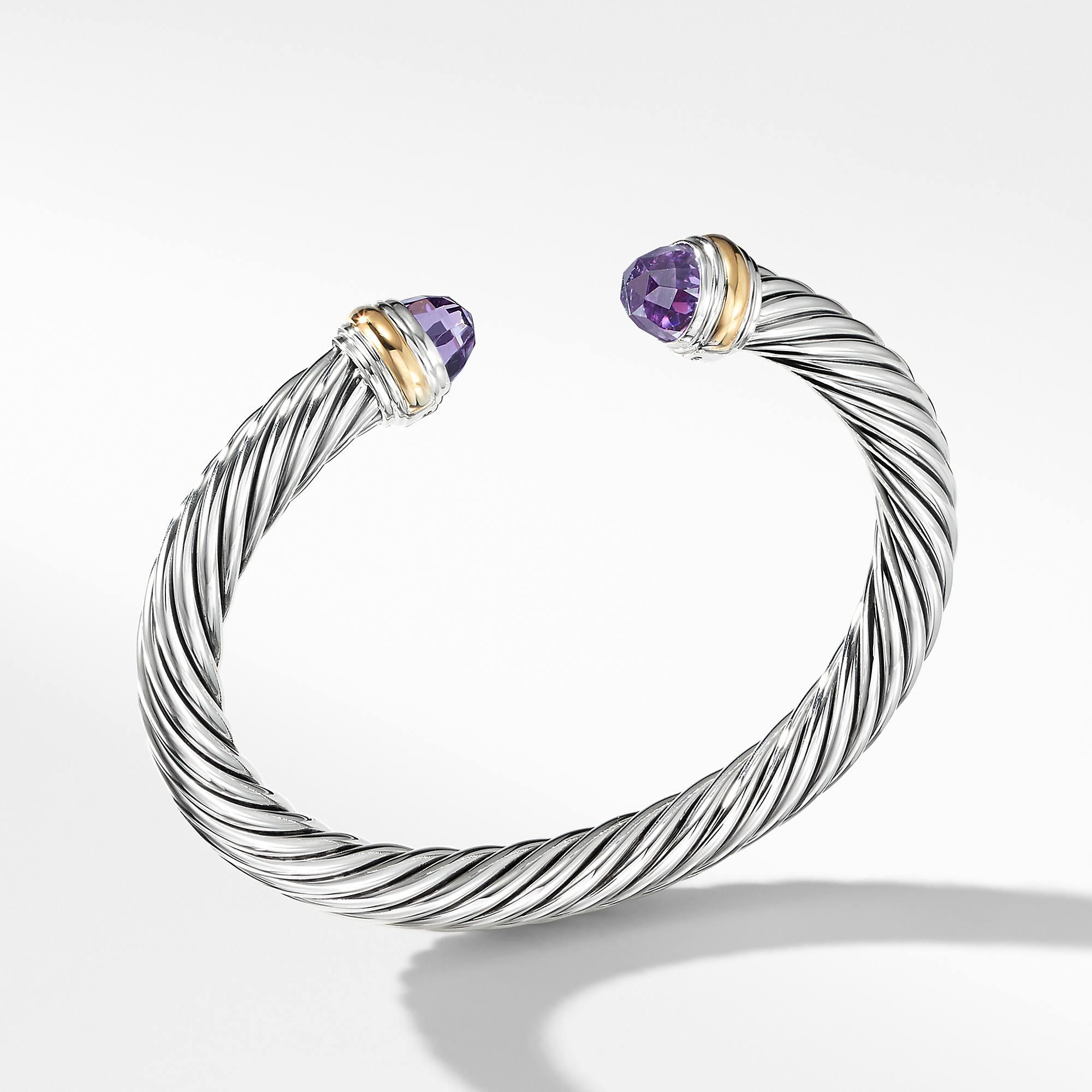 David Yurman Cable Classics Collection Bracelet with Amethyst and 14K Gold 0