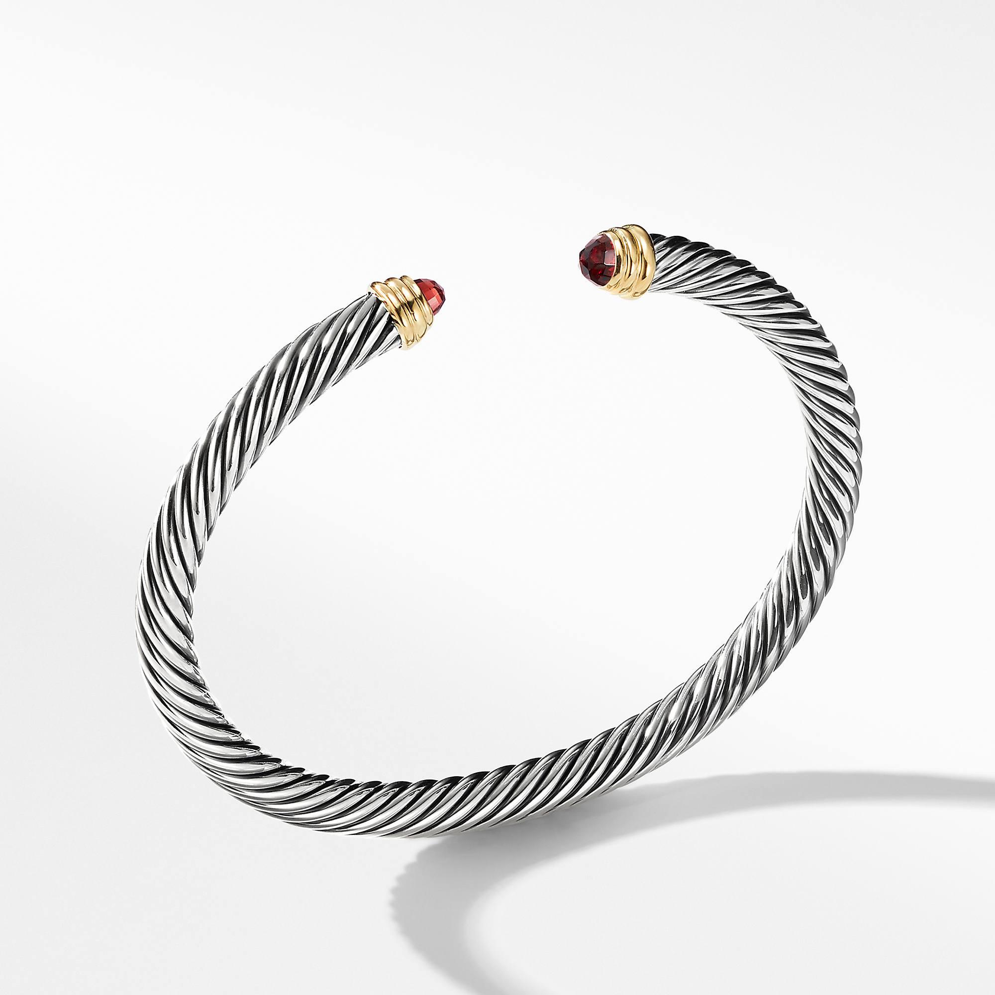 David Yurman Cable Classics Bracelet with Garnet and Gold