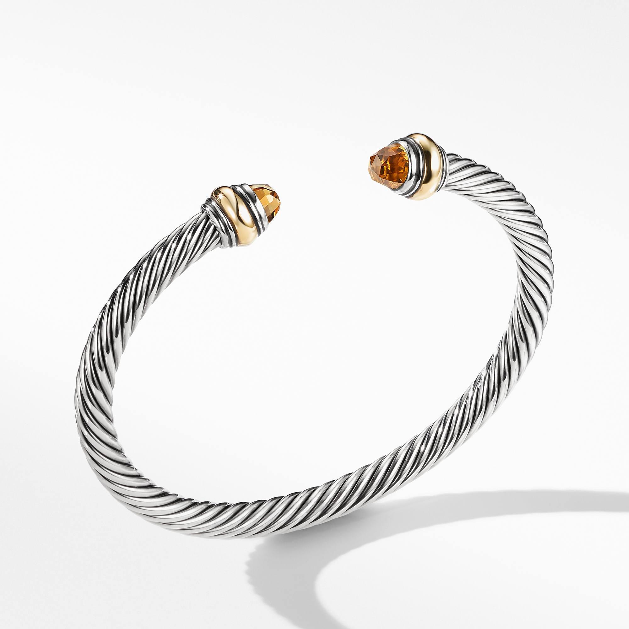 David Yurman Cable Classic Bracelet with Citrine and Gold