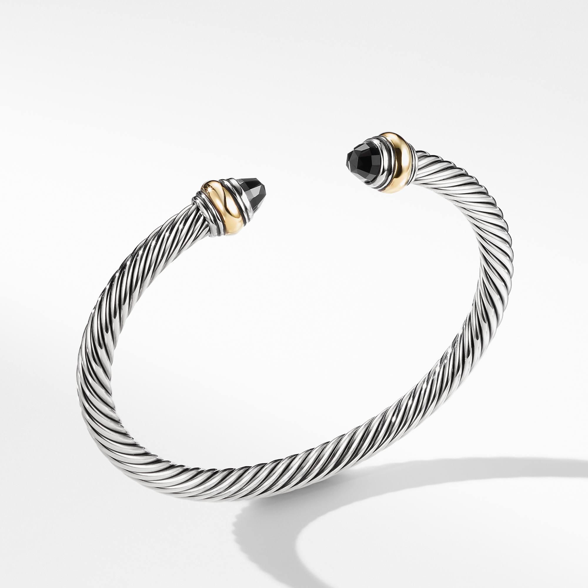David Yurman Cable Classic Bracelet with Black Onyx and Gold