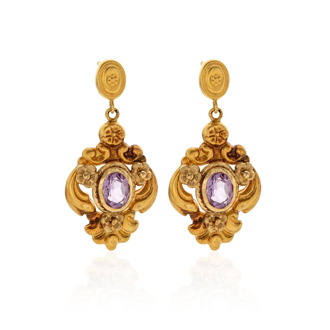 Estate Collection Victorian Amethyst Dangle Earrings