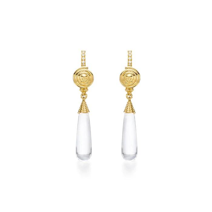 Temple St Clair 18K Spiral Amulet Drop Earrings