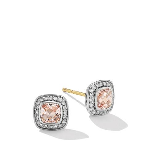 David Yurman Petite Albion Stud Earrings with Morganite and Pave Diamonds