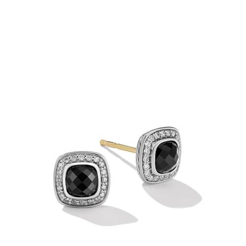 David Yurman Petite Albion Stud Earrings with Black Onyx and Pave Diamonds
