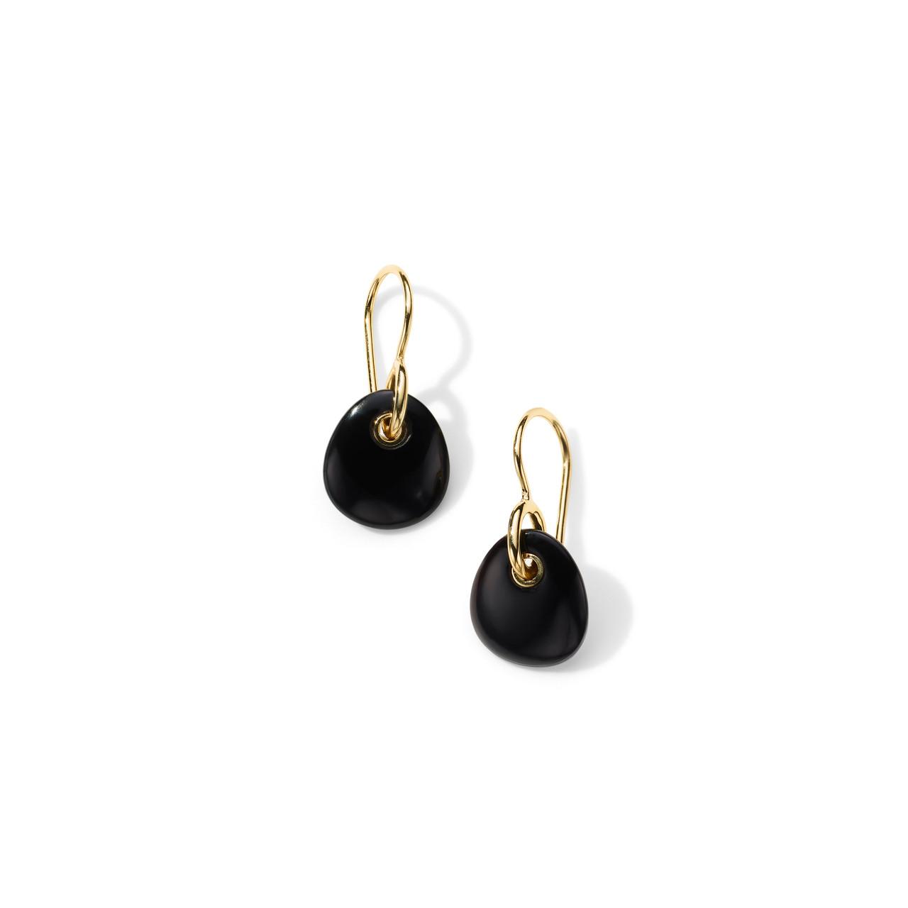 Ippolita Rock Candy Small Black Onyx Pebble Drop Earring in 18k Gold