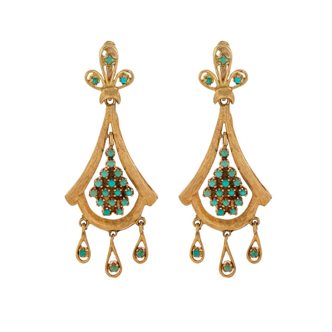 Estate Collection 1970s Turquoise Chandelier Earrings