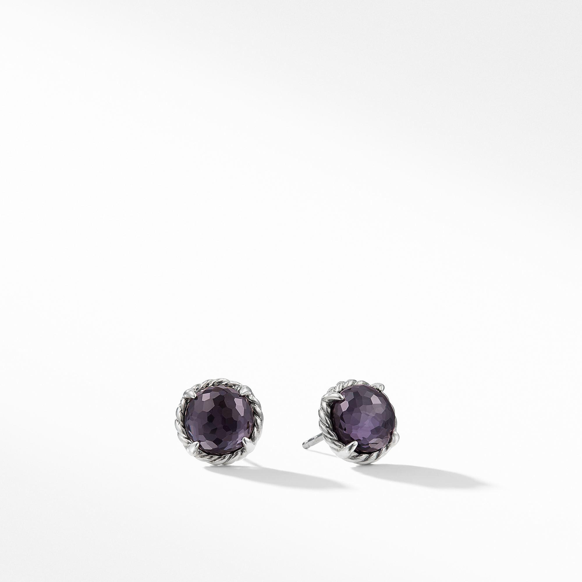 David Yurman Chatetaine Stud Earrings with Lavender Amethyst