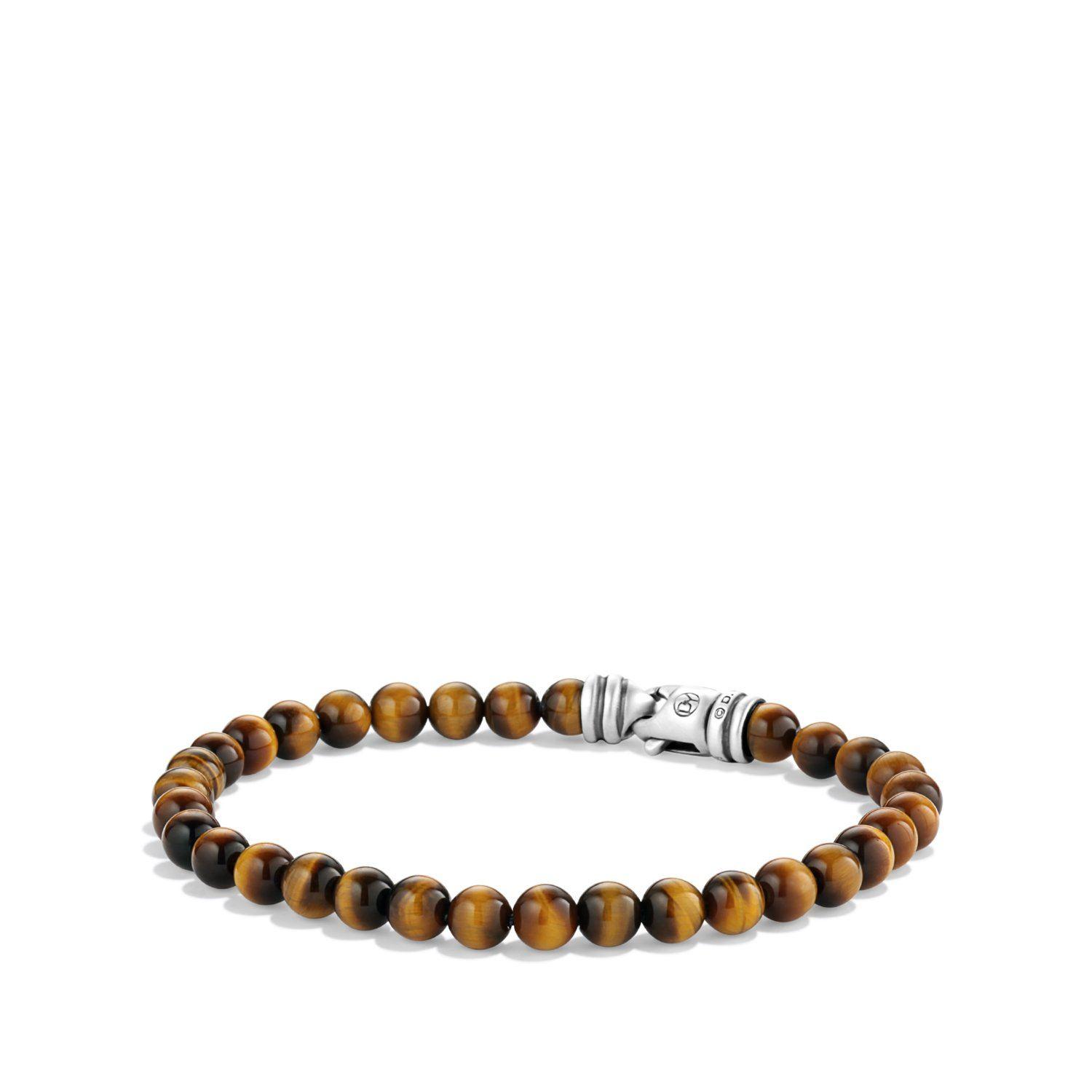 David Yurman Men's 6mm Spiritual Beads Bracelet with Tiger's Eye