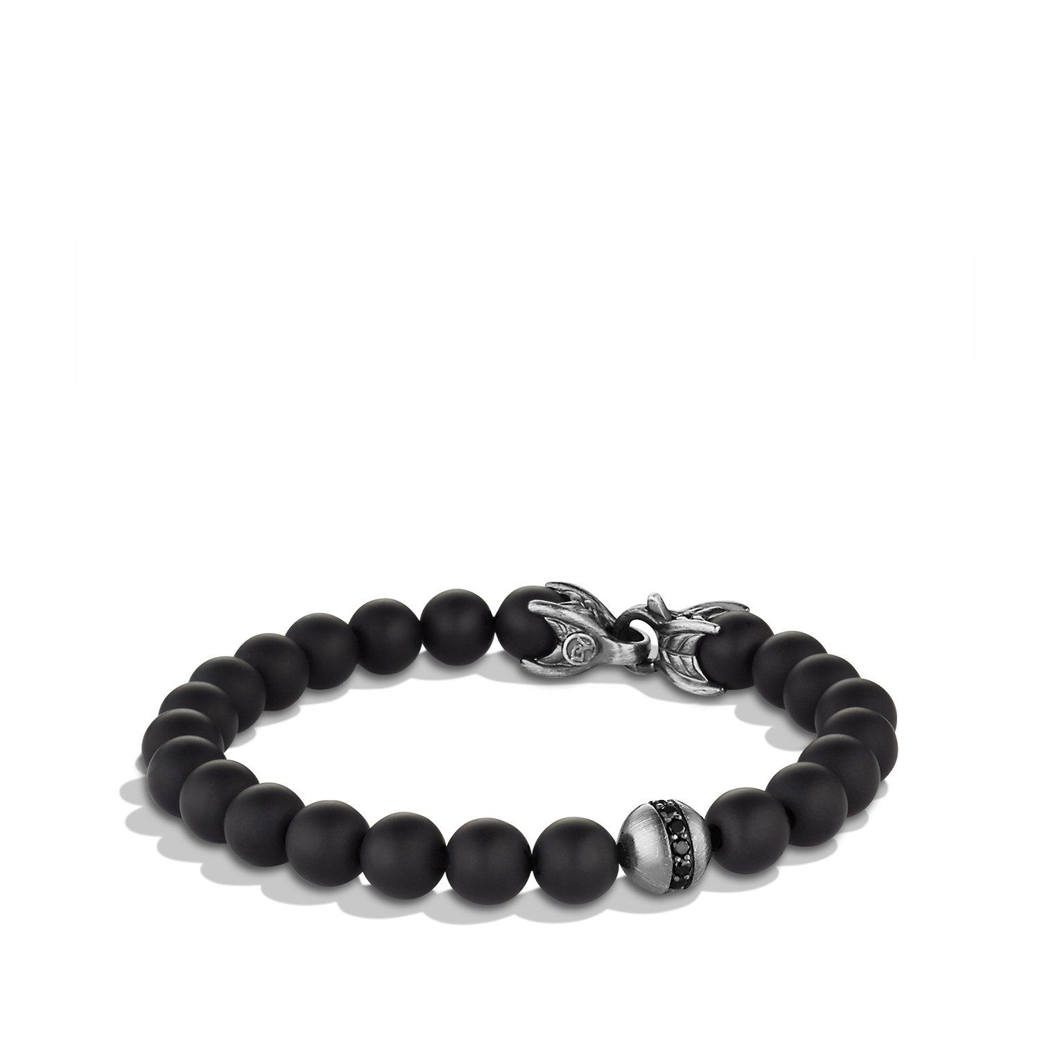 David Yurman Men's Spiritual Beads Bracelet with Black Onyx and Black Diamonds