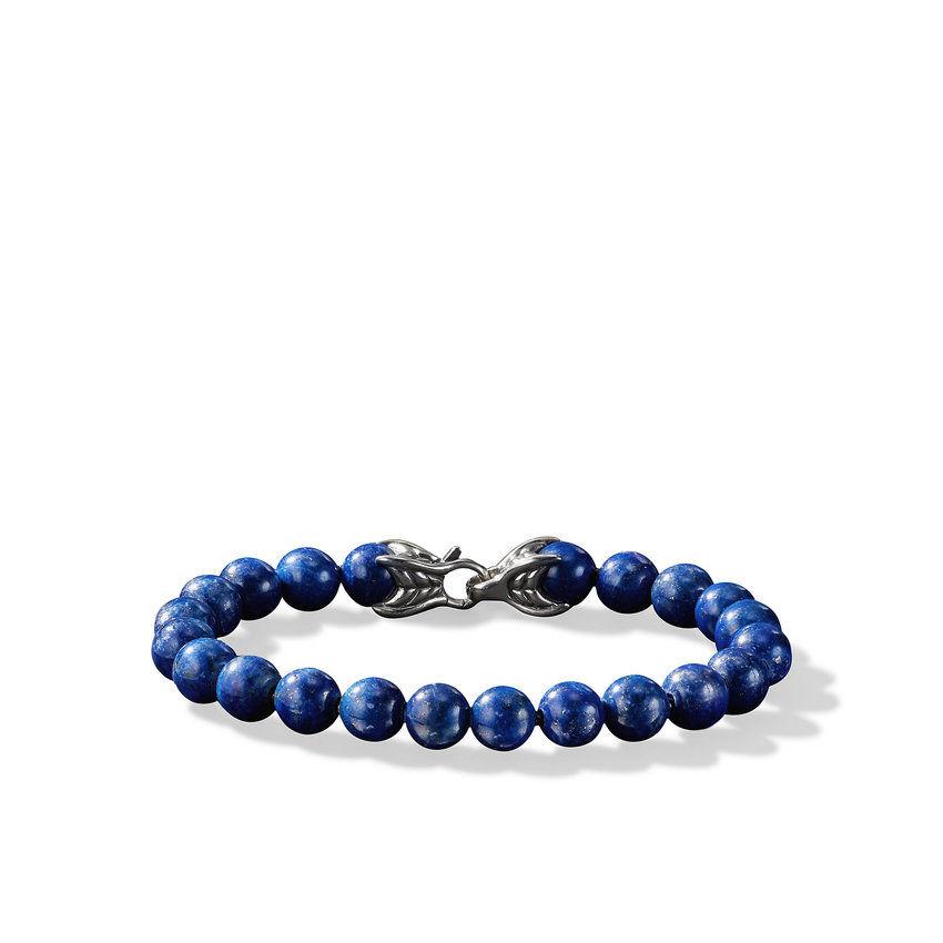 David Yurman 8mm Spiritual Beads Bracelet in Sterling Silver with Lapis, 9 Inches 0