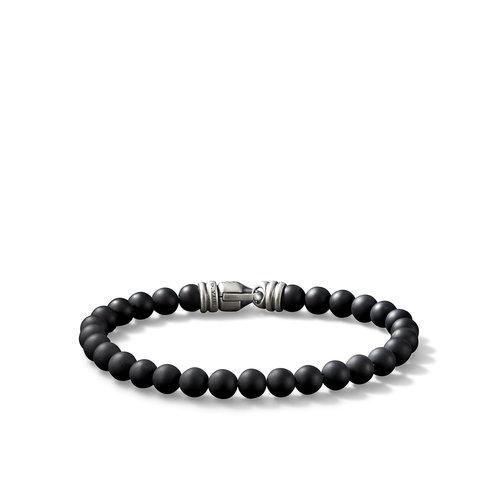 David Yurman Men's 6mm Spiritual Beads Bracelet with Black Onyx, 8 inches