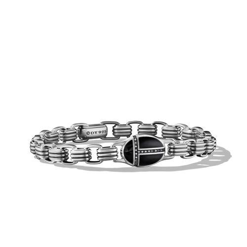 David Yurman Men's Cairo Chain Bracelet with Black Onyx and Pave Black Diamonds