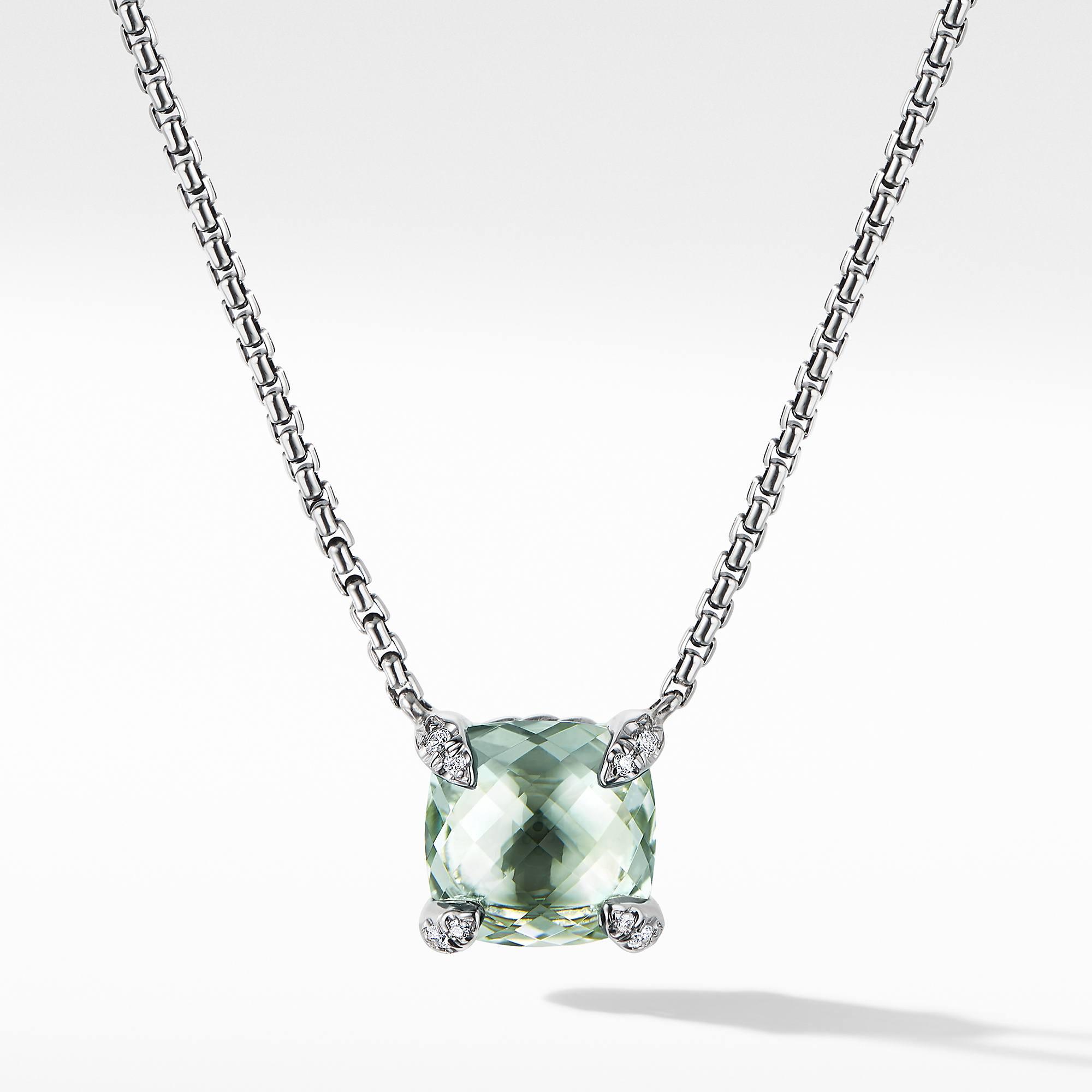 David Yurman Chatelaine Pendant Necklace with Prasiolite and Diamonds