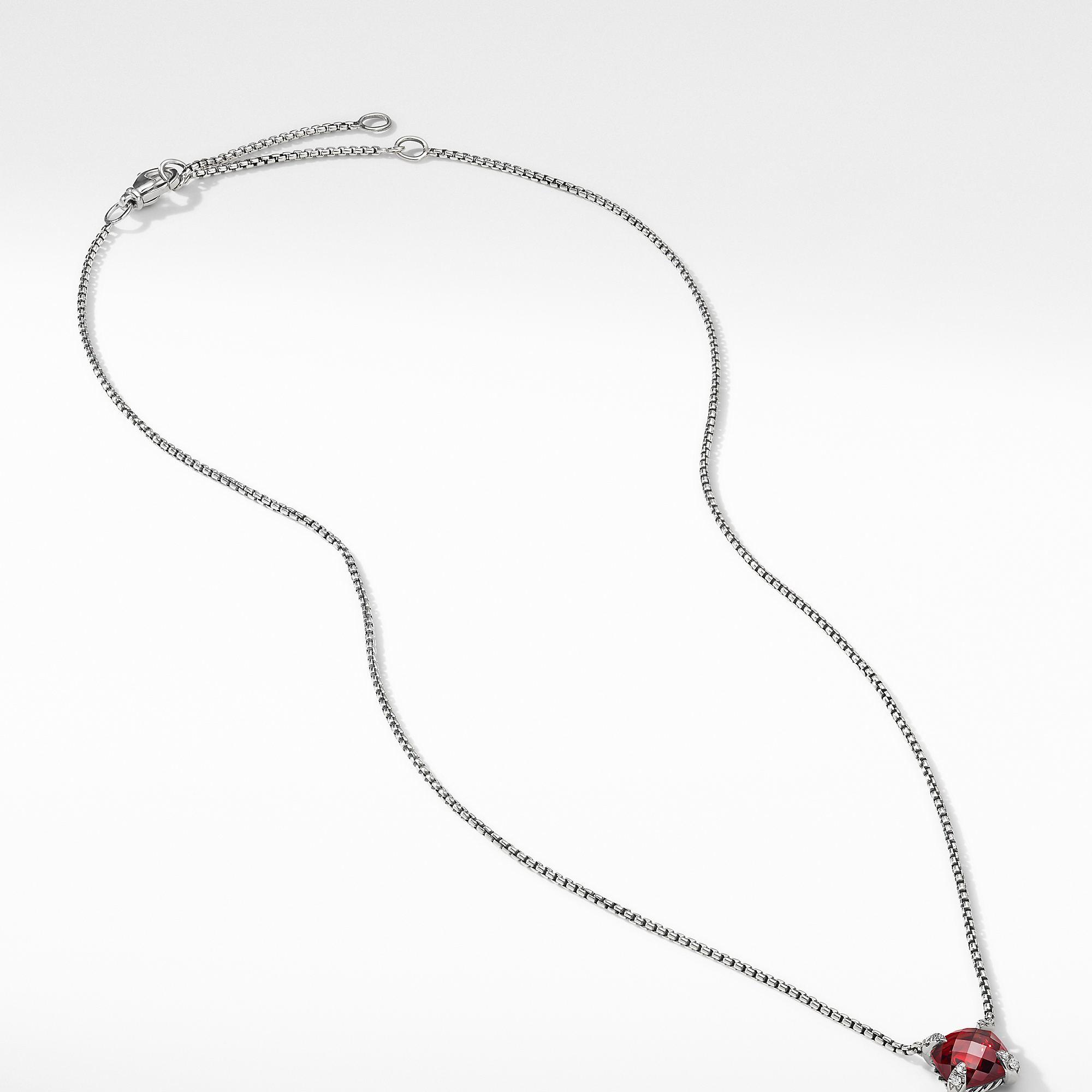 Chatelaine&reg; Pendant Necklace with Rhodalite Garnet and Diamonds_3