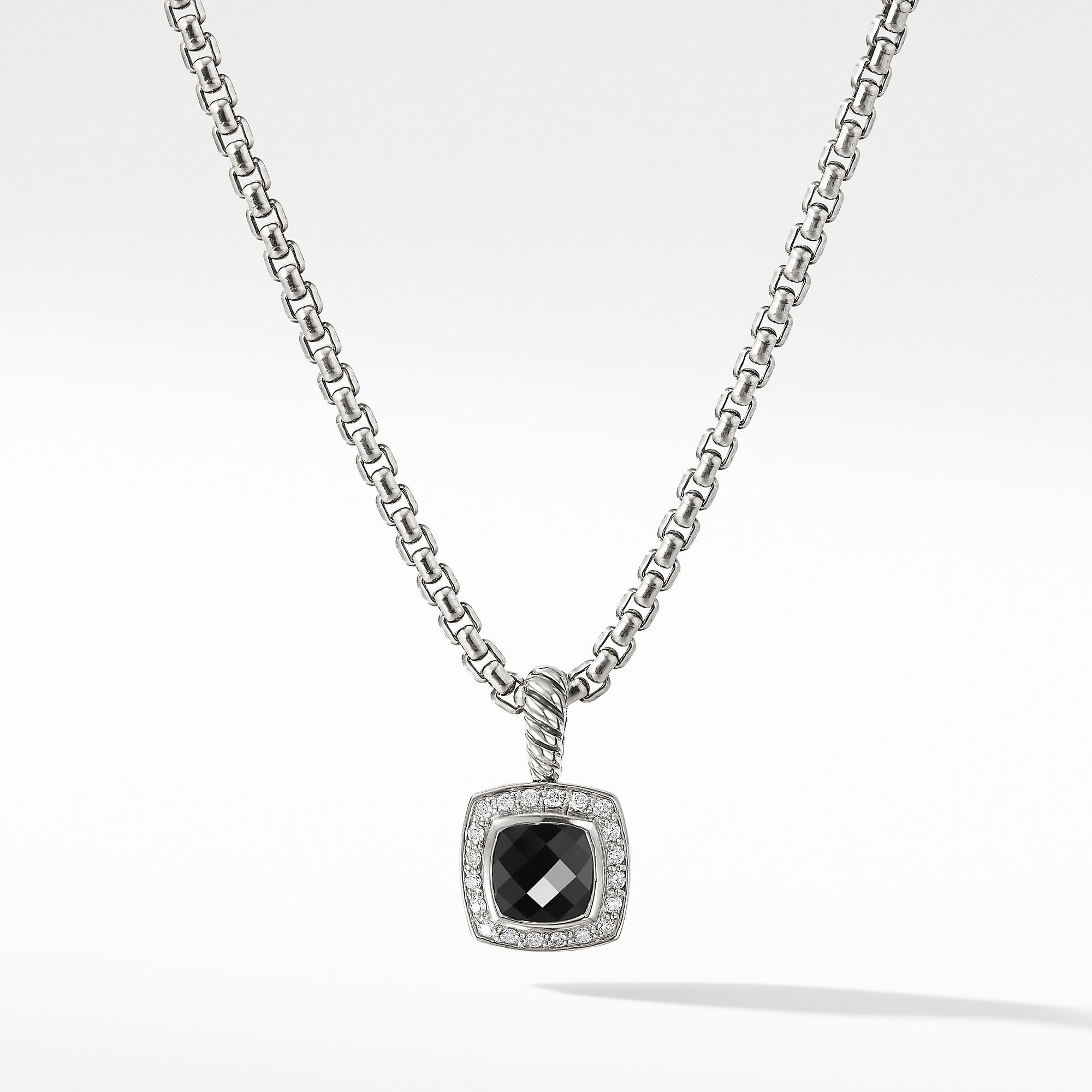 David Yurman Albion Pendant Necklace with Black Onyx and Diamonds
